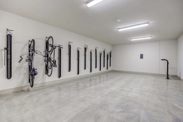 Secure bike storage facility at Alder Apartments, a luxury Greystar property, with ample space for bicycles and top-level security features