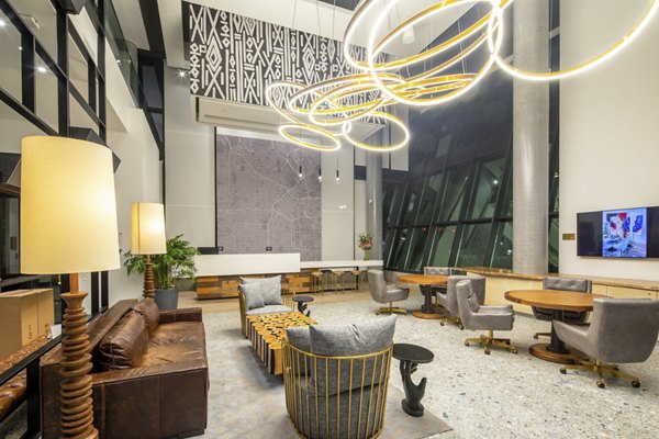 Clubhouse featuring modern design elements at Rise Hollywood Apartments