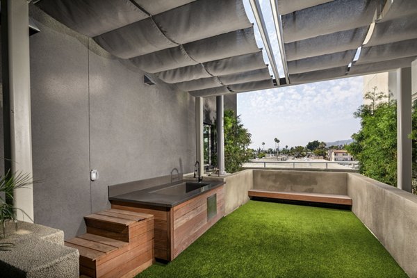 Rise Hollywood Apartments: Convenient dog wash station for residents in this luxury property