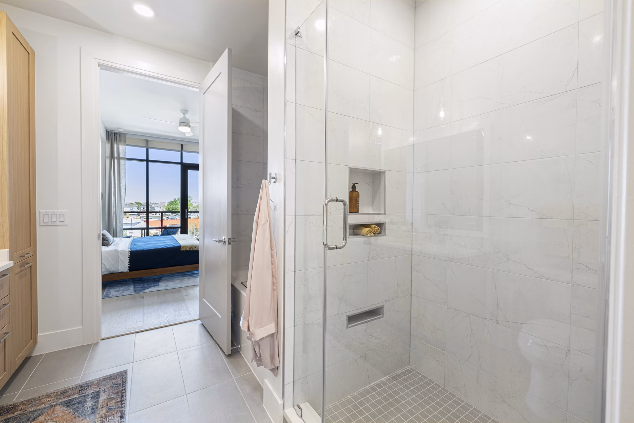 Bathroom featuring modern fixtures and sleek design at The Westcott Apartments