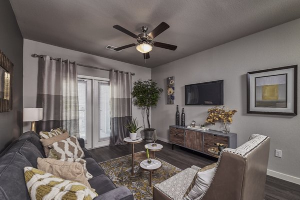 living room at Roots at Waco Apartments