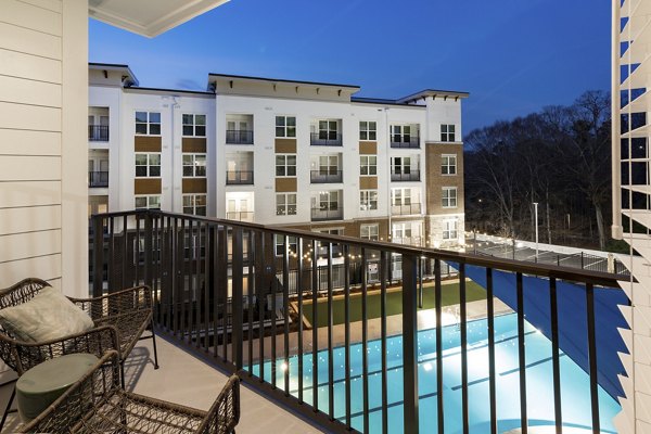 Patio with stylish seating at Overture Powers Ferry Apartments, Greystar luxury apartments in Atlanta Ideal for relaxing outdoors