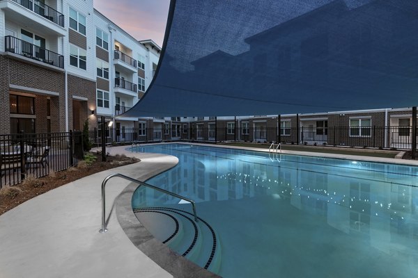 Resort-style outdoor pool at Overture Powers Ferry Apartments offering relaxation and recreation in luxury living