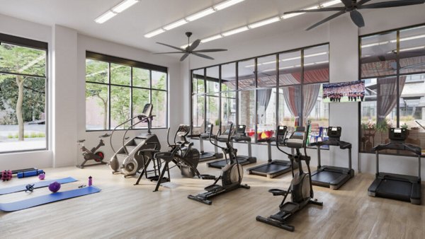 Fitness center with state-of-the-art equipment at The Parlor Apartments offering luxury living options
