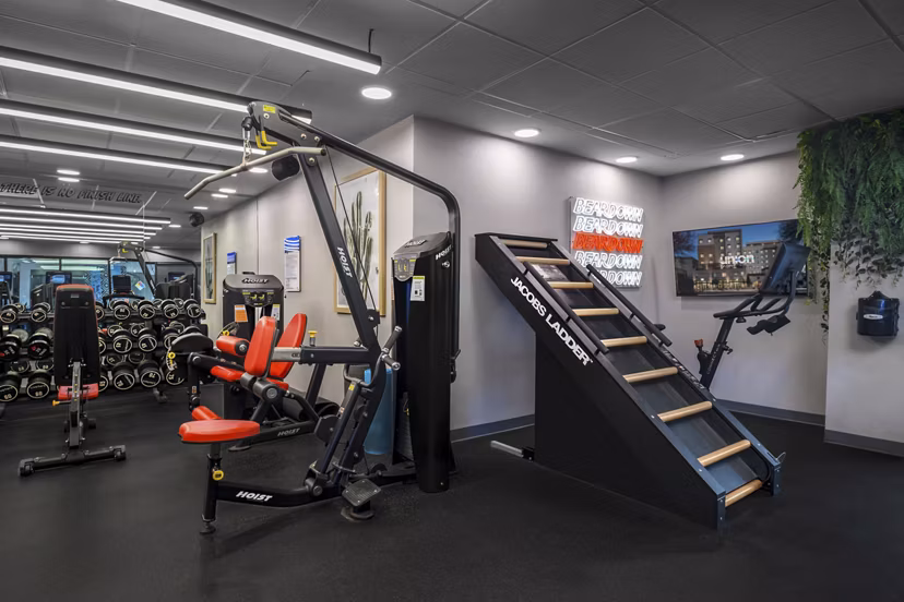 fitness center at Union on 6th Apartments