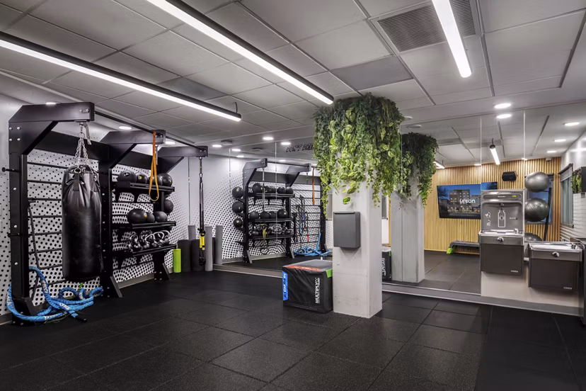 fitness center at Union on 6th Apartments
