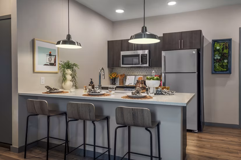 kitchen at Union on 6th Apartments