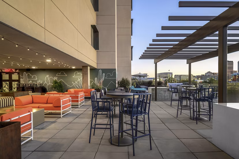 patio at Union on 6th Apartments