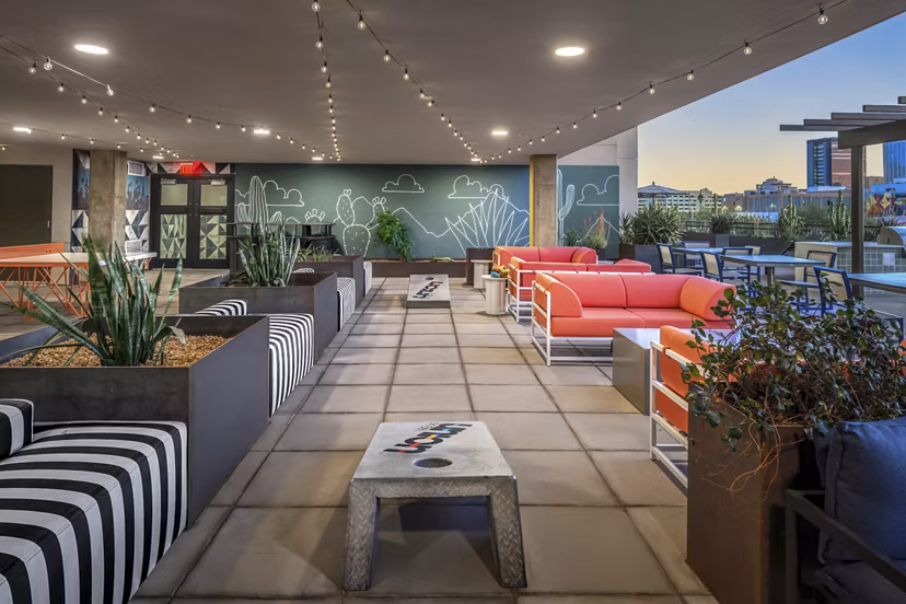 patio at Union on 6th Apartments