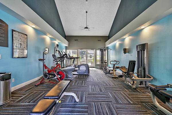 fitness center at Colony Parc Apartments