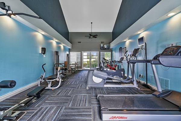 fitness center at Colony Parc Apartments