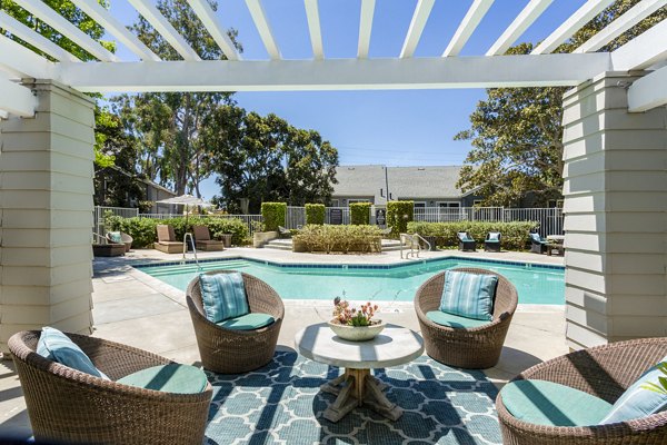 Colony Parc Apartments: Cozy fire pit on a stylish outdoor patio, perfect for relaxing evenings