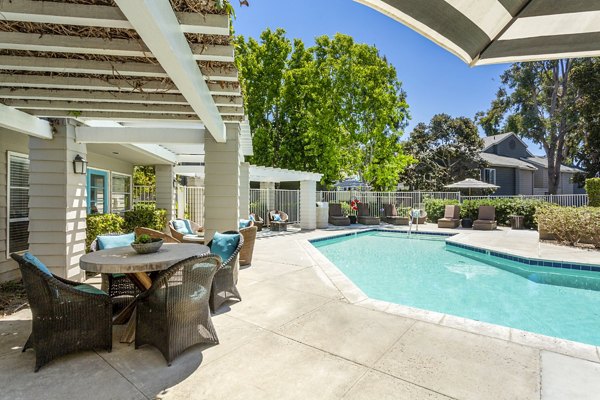 pool patio at Colony Parc Apartments