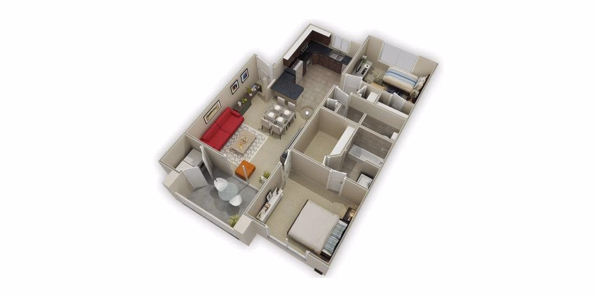 B2 floor plan at Stone Chase Apartments