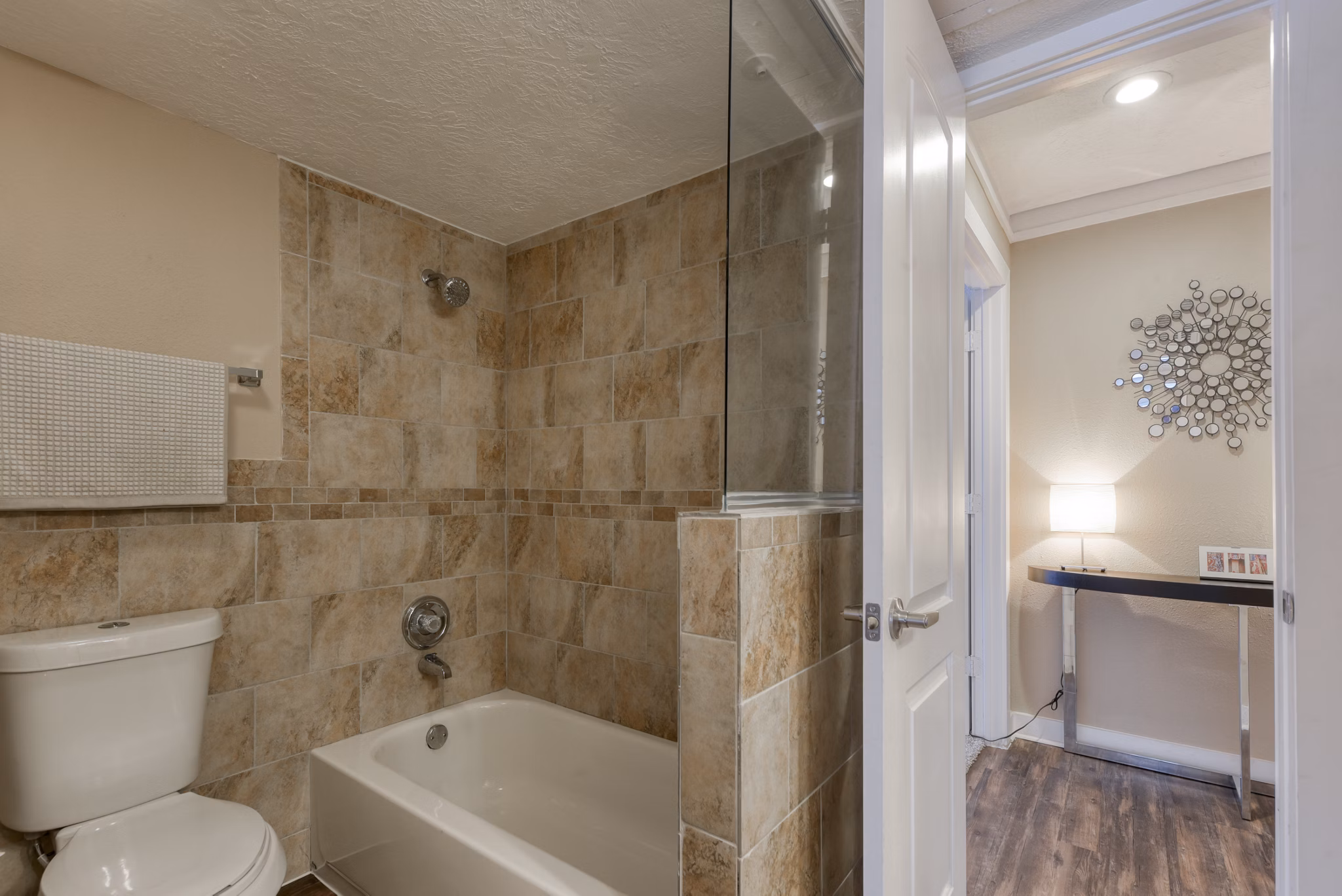 Modern bathroom with elegant fixtures at Stone Chase Apartments luxury residences