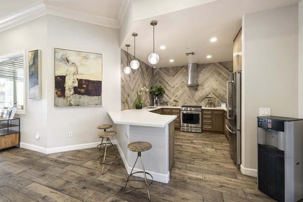 Elegant clubhouse featuring modern design elements at Mission Grove Park Apartments