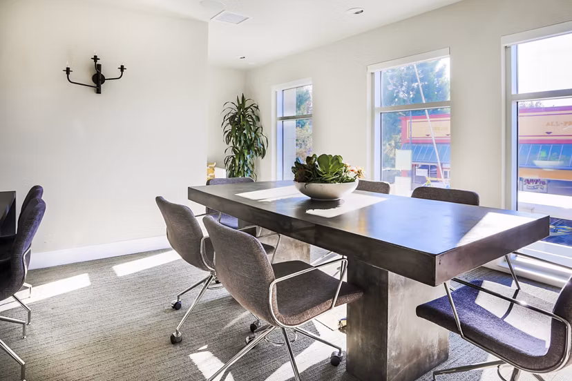 Conference room with modern amenities at 201 Marshall Apartments