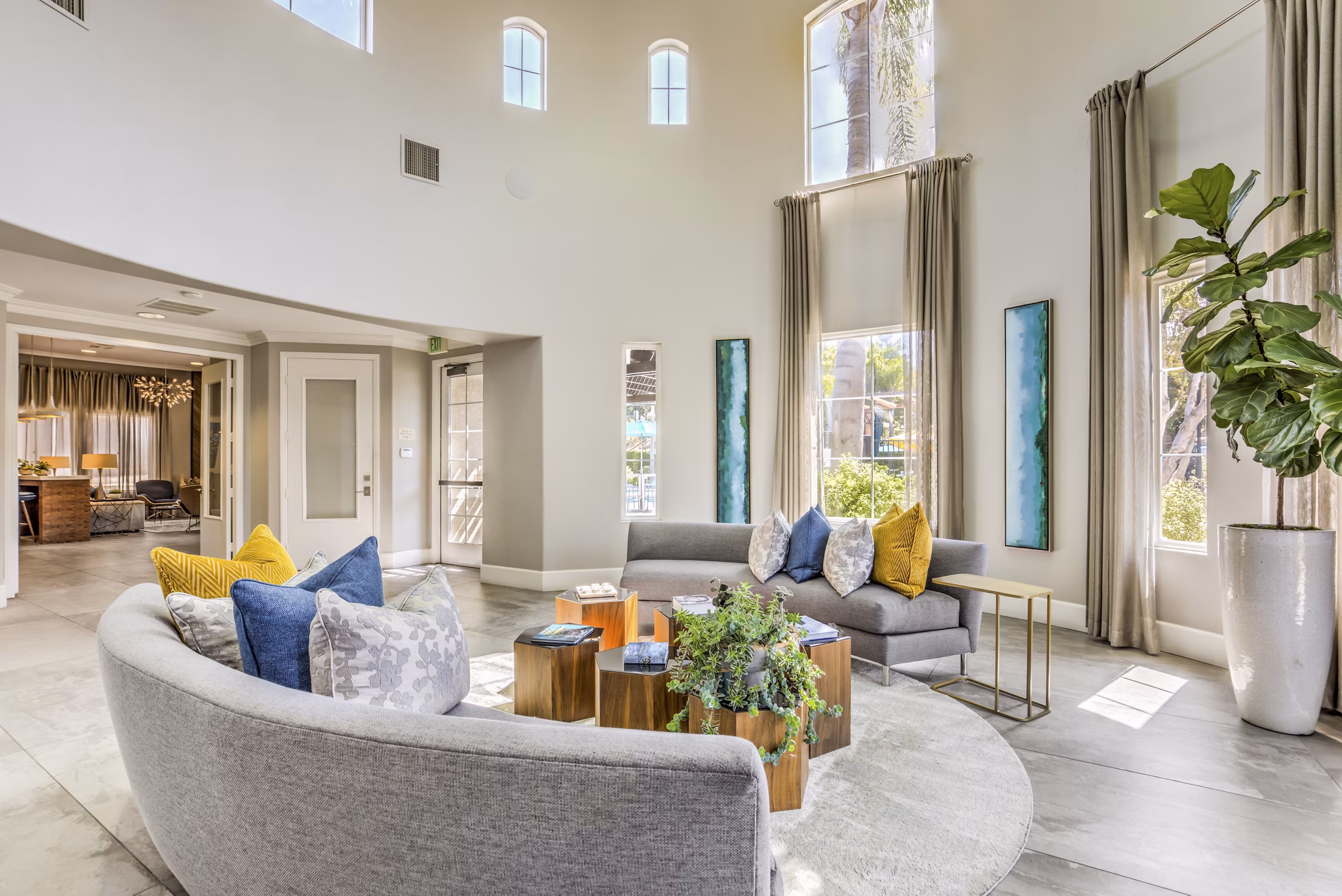 Elegant clubhouse with modern furnishings at Signature Point Apartments