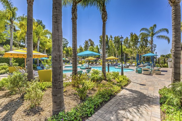 Infinity pool with scenic views at Signature Point Apartments offering luxury living