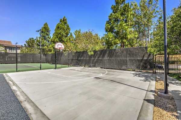 Outdoor sport court for basketball and tennis at Signature Point Apartments