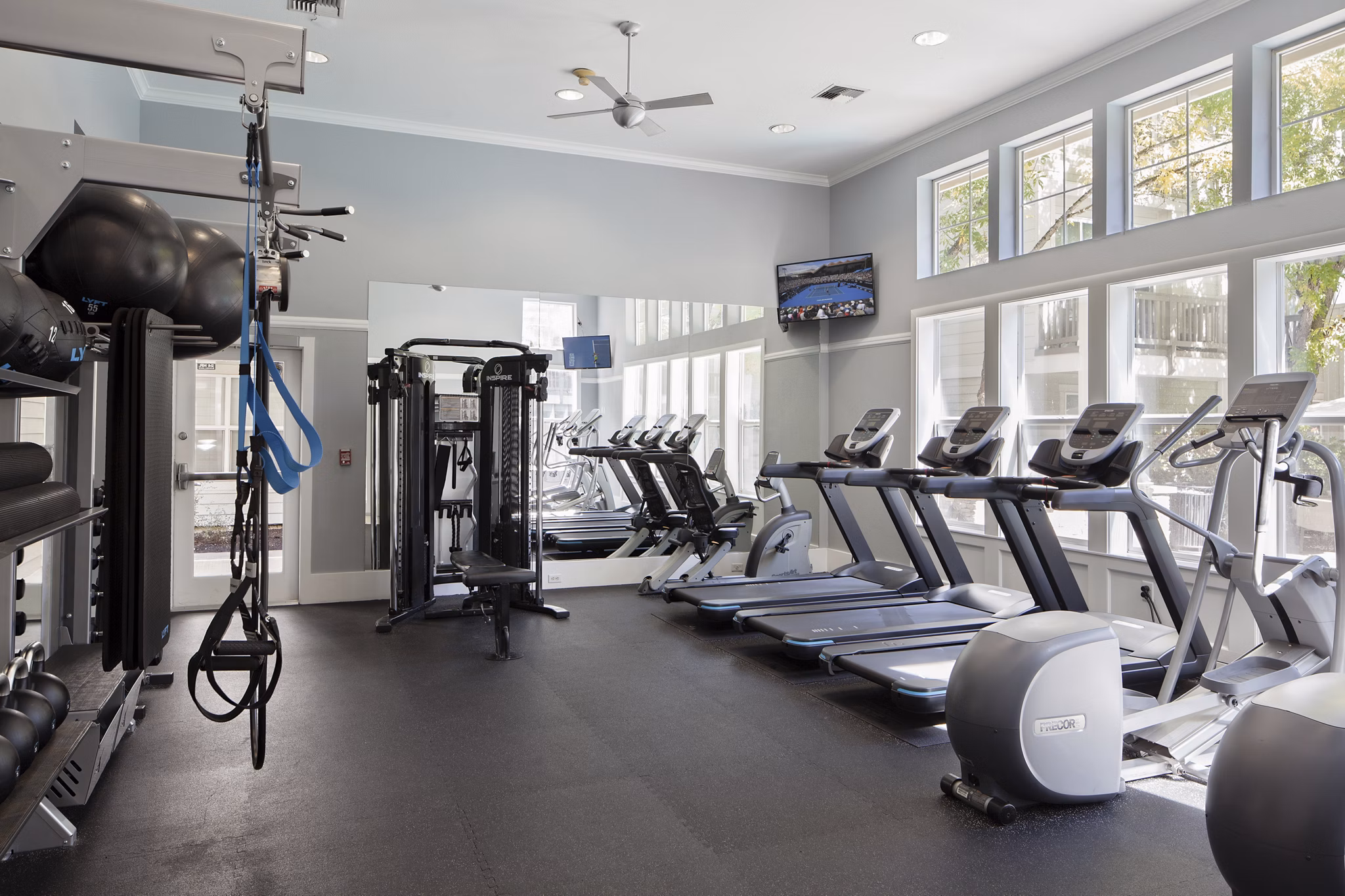 State-of-the-art fitness center at Lions Gate South Apartments featuring modern equipment and spacious workout areas