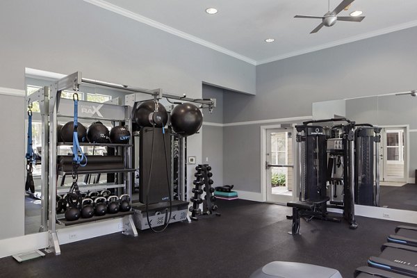 Modern fitness center with advanced equipment at Lions Gate South Apartments