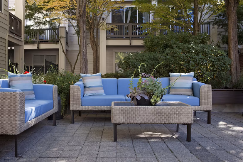 Outdoor recreational area featuring tennis courts at Lions Gate South Apartments
