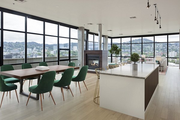 Modern clubhouse with stylish seating and plush decor at The Wyatt Apartments, a luxury Greystar community in an upscale neighborhood