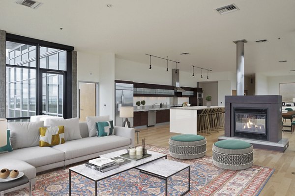Elegant clubhouse with modern furnishings at The Wyatt Apartments