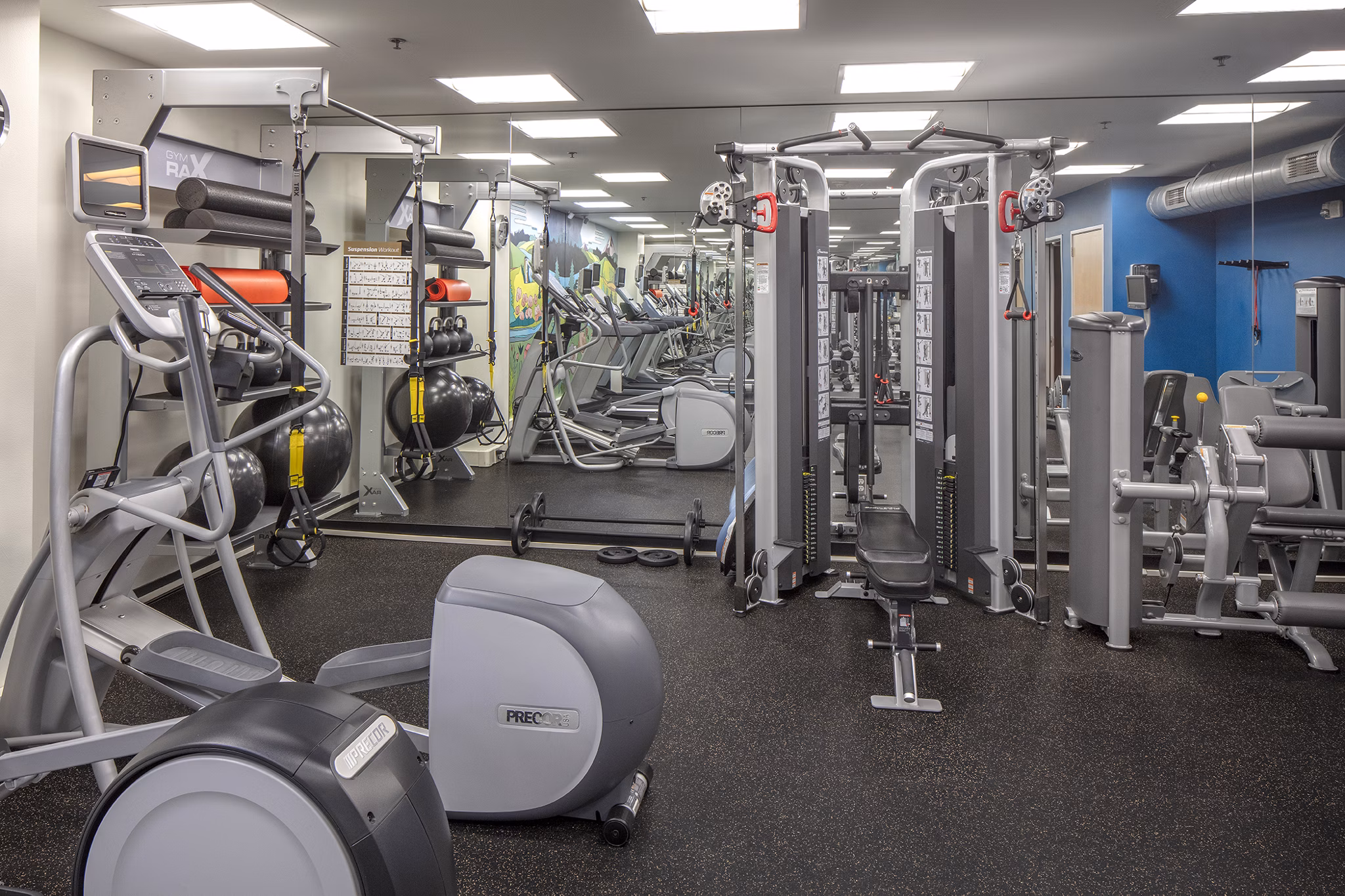 State-of-the-art fitness center with modern equipment at The Wyatt Apartments, perfect for active residents seeking a healthy lifestyle