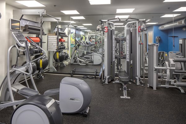 State-of-the-art fitness center with modern equipment at The Wyatt Apartments, perfect for active residents seeking a healthy lifestyle