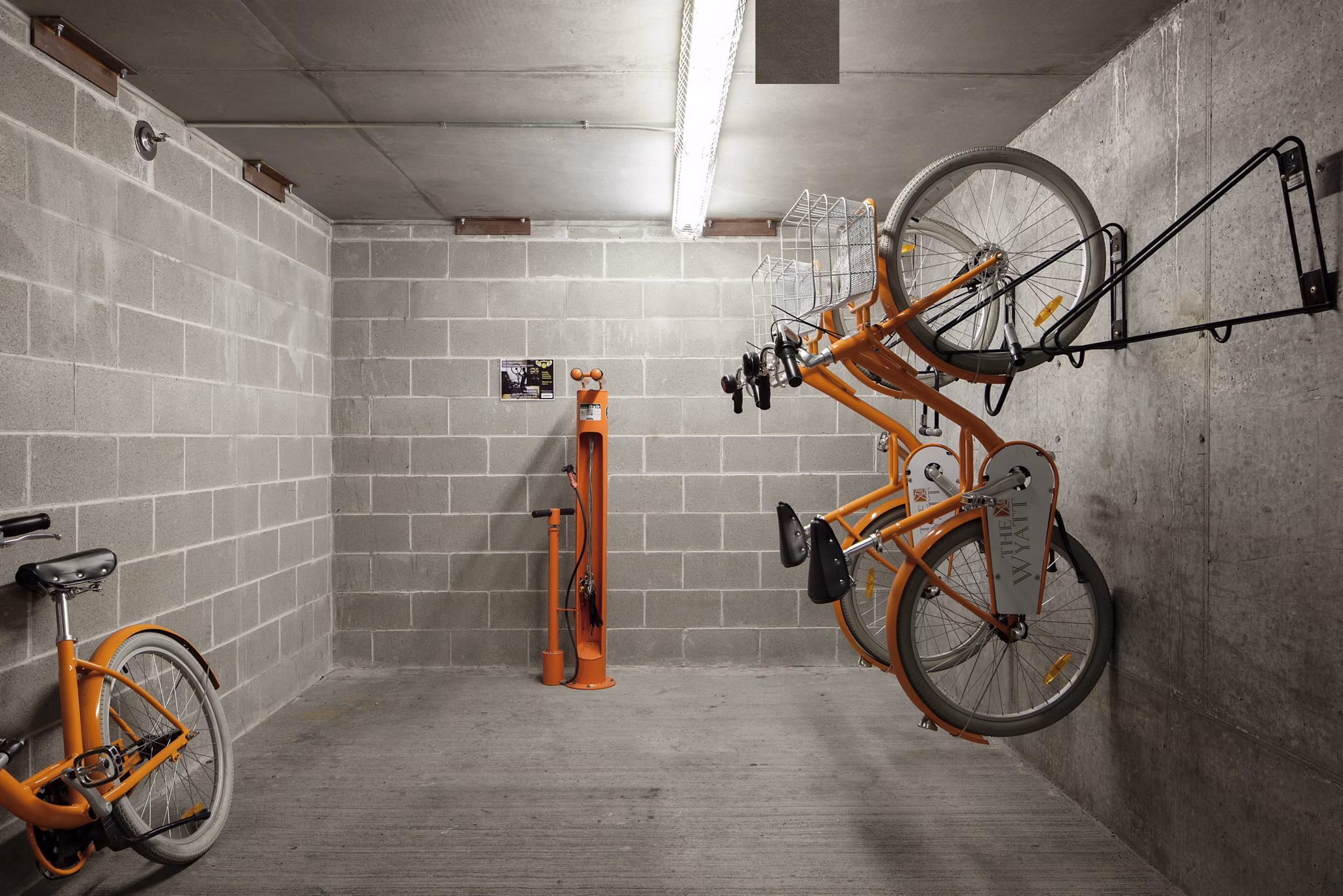 Bike storage facility at The Wyatt Apartments offering secure parking for residents' bicycles