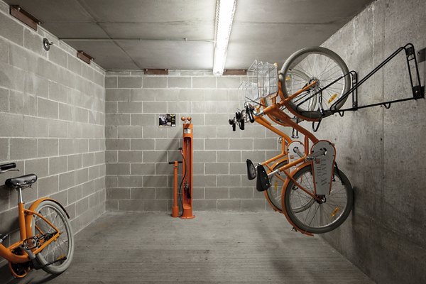 Bike storage facility at The Wyatt Apartments offering secure parking for residents' bicycles