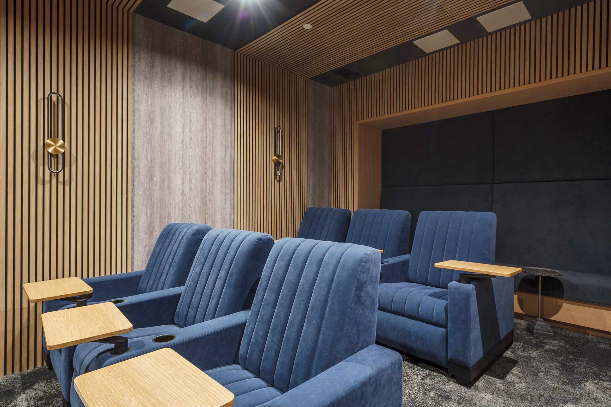 Contemporary clubhouse with modern decor at Bridgepointe Apartments, ideal for social gatherings and relaxation