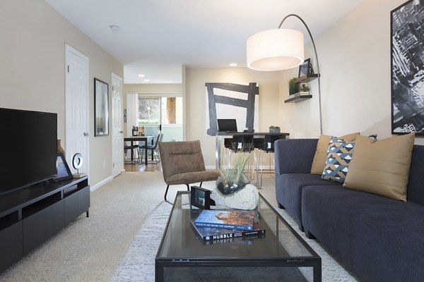 living room at Central Park at Whisman Station Apartments