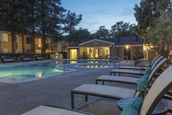 Resort-style swimming pool at Central Park at Whisman Station Apartments