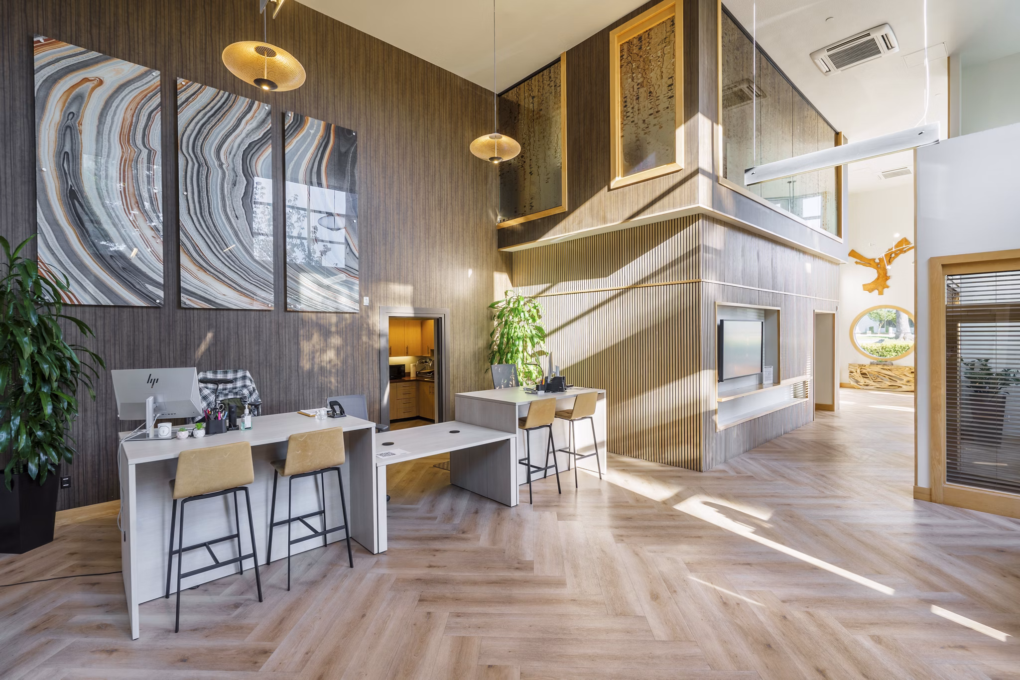 Elements Apartments: Elegant clubhouse with modern design elements in the luxury community