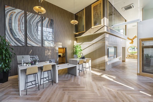 Elements Apartments: Elegant clubhouse with modern design elements in the luxury community