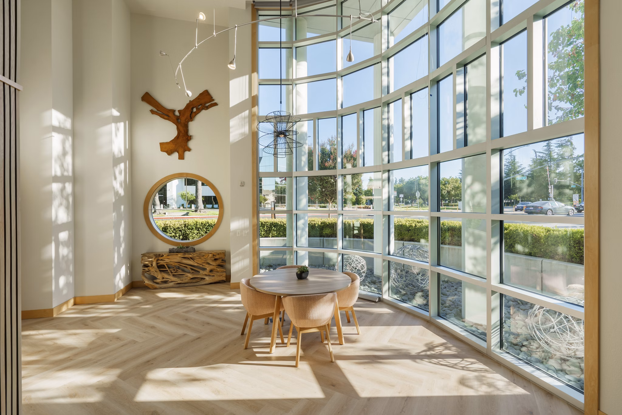 Modern clubhouse with stylish furnishings at Elements Apartments, offering luxury amenities for residents