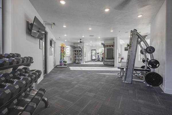fitness center at the Villas on Main Apartments