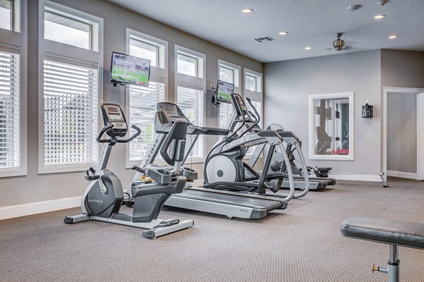 fitness center at Pinnacle Highbury Apartments