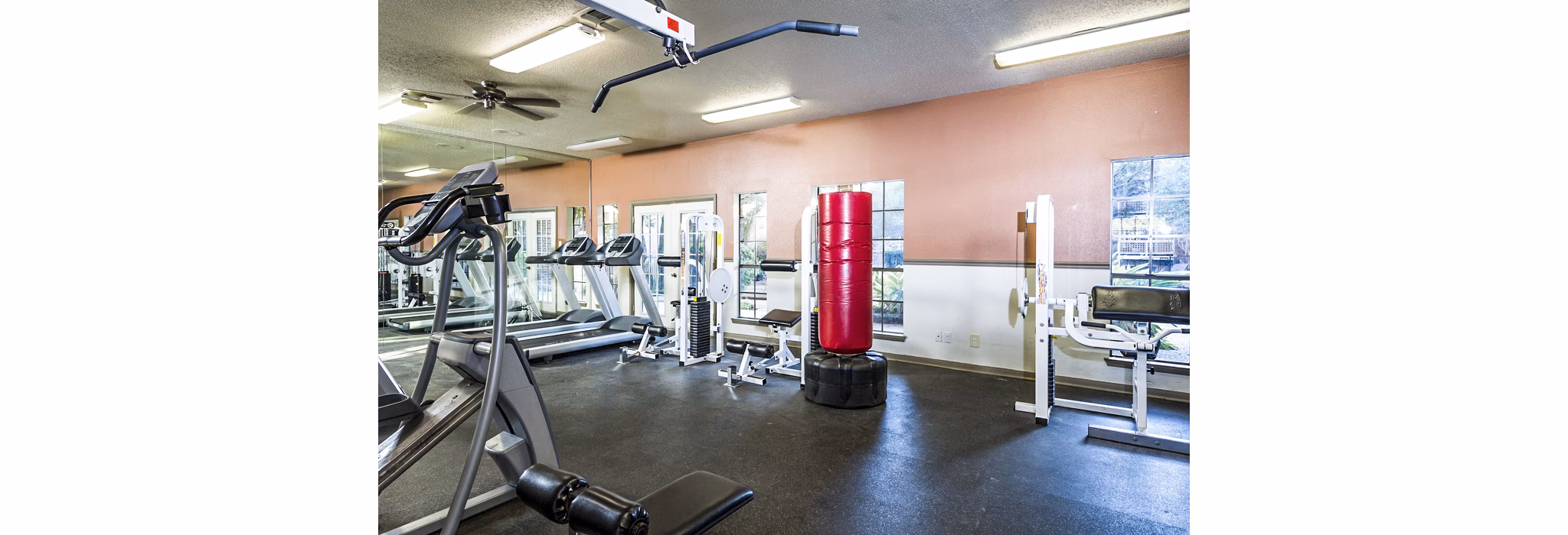 State-of-the-art fitness center with modern equipment at Fountainhead Apartments