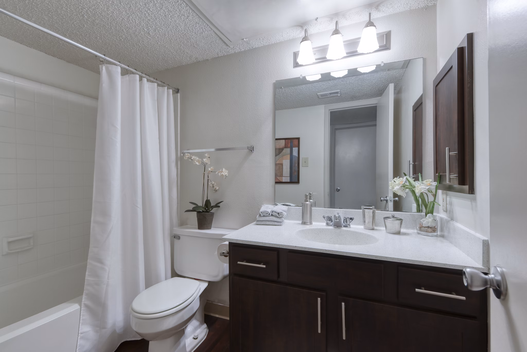 Modern bathroom with sleek fixtures in Broadstone Medical Apartments