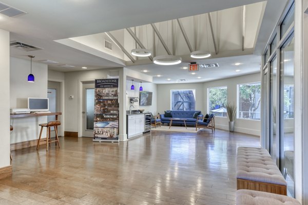 Clubhouse with modern furnishings at Broadstone Medical Apartments