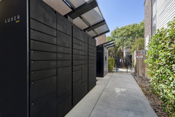 Secure parcel locker at Broadstone Medical Apartments for convenient package retrieval by residents