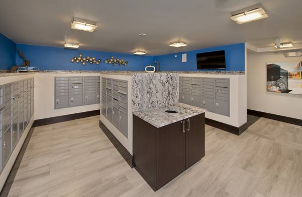 mail room at Broadstone Sky Apartments
