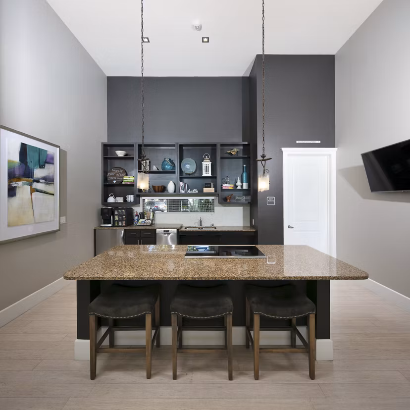 Contemporary clubhouse at Fiori Estates Apartments offering luxury living amenities