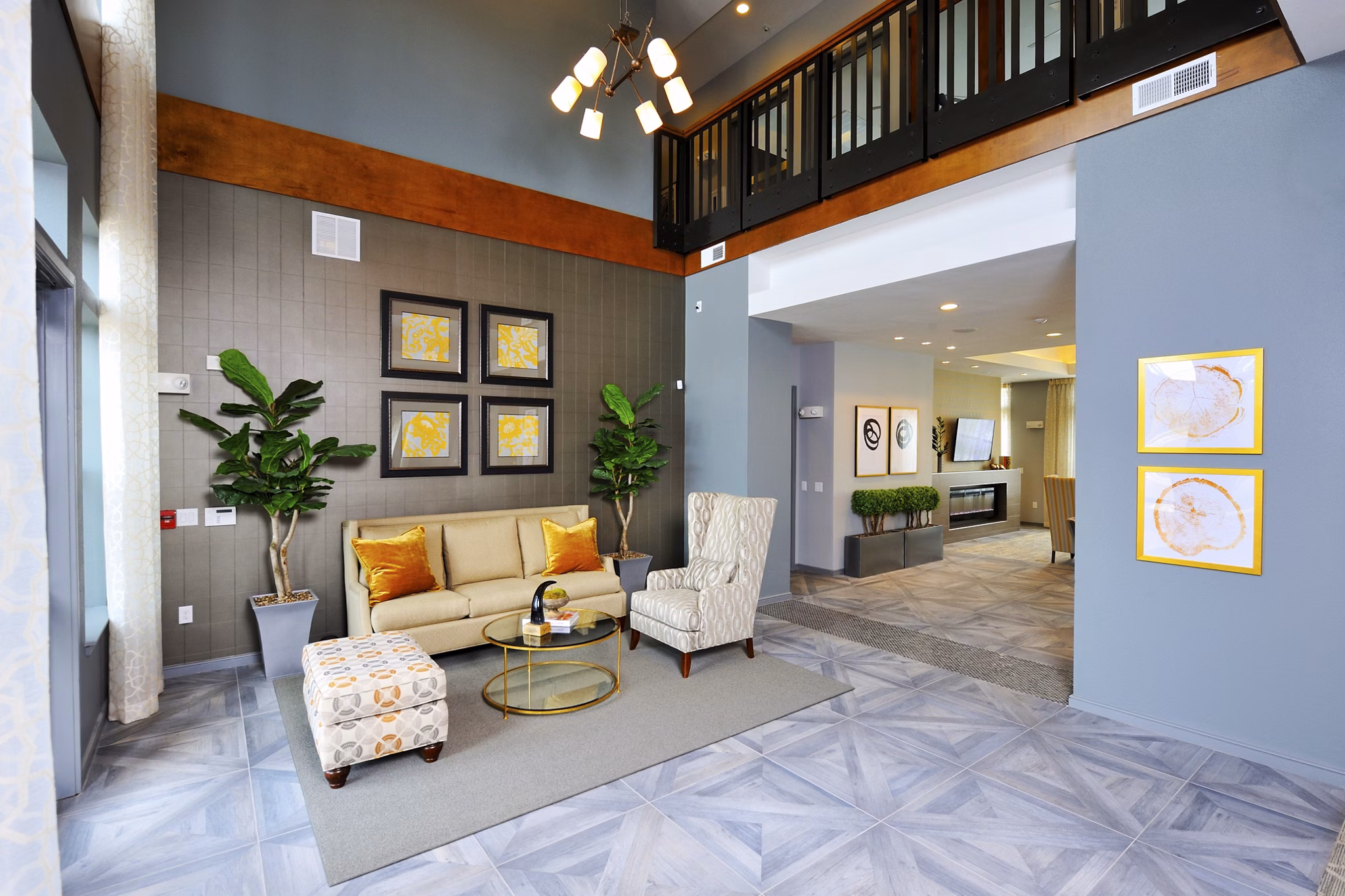 Elegant clubhouse with modern design at The Townhomes at Woodmill Creek