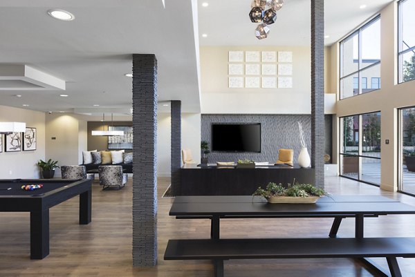 Clubhouse featuring modern design elements at 481 on Mathilda Apartments in Sunnyvale