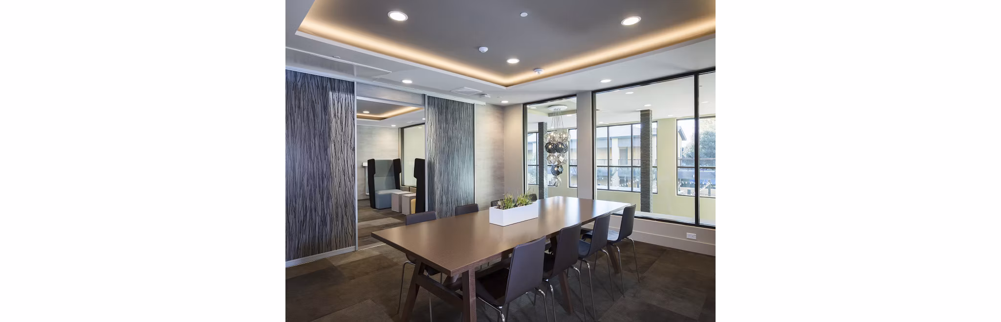 Advanced meeting facility with modern amenities at 481 on Mathilda Apartments, a luxury property by Greystar